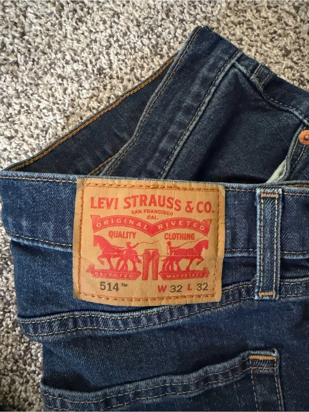 Men's Levi Strauss and Co. 514 Straight Blue Jeans Size W 32 L 32